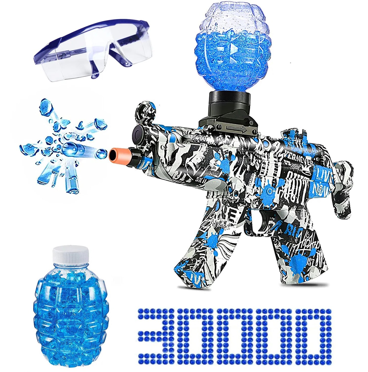 PISTOLA ELECTRICA CON ACCESORIOS AZUL🩵